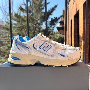 New Balance 530 Sneaker Shoes in Metallic Sapphire Blue White Women's 8